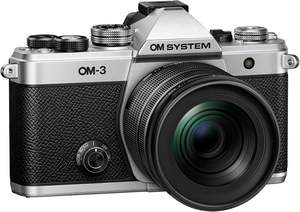 Appareil photo hybride OM System OM-3 avec objectif Pro 12-45 mm F4 (Argent) Résolution 4K/Full HD Stabilisation d'image - Product Image 2