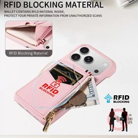 Étui de téléphone en cuir PU de luxe avec porte-cartes magnétique pour iPhone 17 16 15 Pro Max, antichoc, avec portefeuille zippé