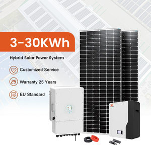 Kit Système Solaire Hybride 5kW 10kW 12kW 15kW 18kW 20kW 25kW 30kW Hors Réseau pour Stockage d'Énergie Solaire Domestique et Commerciale - Product Image 1