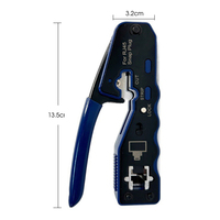 Pince à sertir Easy Pass pour câbles réseau RJ11 RJ12 RJ45 Cat5e Cat6, finition oxyde noir, pour Ethernet DIY