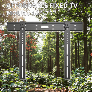 Fixed <strong>TV</strong> Bracket for 42"-<strong>75</strong>" Flat Panels Easy <strong>Mounting</strong> Steel <strong>TV</strong> Support - Product Image 2