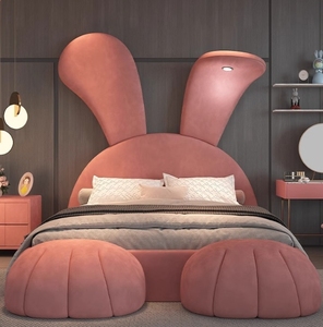 Alta qualità moderna semplice letto matrimoniale principessa forma di coniglietto per bambini ragazzi <span class=keywords><strong>e</strong></span> ragazze con tessuto di coniglio per le camere da letto dei bambini - Product Image 5