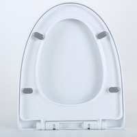 Couvre-siège de toilette universel en plastique PP blanc haute densité, durable, en forme de U, avec fermeture douce, pour projets d'appartements, vente en gros