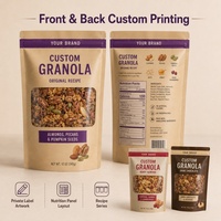 Sachets Doypack Personnalisés en Plastique Refermables avec Fermeture Éclair pour Granola, Noix, Fruits Secs et Aliments Secs, avec Logo et Couleur au Choix