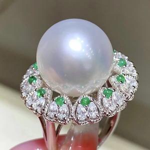 แหวนเงินแท้ S925 ประดับมุกธรรมชาติ 13-14 มม. ดีไซน์หรูหราสง่างาม งานแฮนด์เมด - Product Image 2