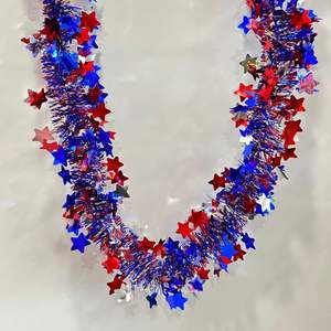 Decorazioni per il Giorno dell'Indipendenza USA, Strisce Colorate Bianco Blu Rosso, Stelle Rotonde in Plastica per Vetrine - Product Image 6