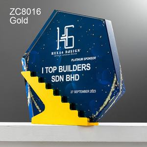 Jadevertu 2024 K9 escalera <span class=keywords><strong>de</strong></span> cristal trofeos trofeo placa <span class=keywords><strong>de</strong></span> cristal Premio paso a paso hexágono metal Premio trofeo estrella torphy - Product Image 4