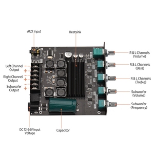 2.1 Kênh Loa Siêu Trầm Khuếch Đại Công Suất Mô-đun DIY Kit 50WX2 + 100W Treble Bass Điều Khiển Âm Lượng Stereo Loa Kỹ Thuật Số Amp - Product Image 5