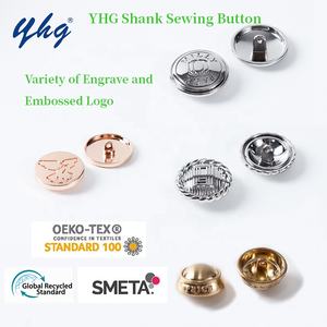 YHG yüksek kalite Metal düz çinko alaşım pirinç kanca ayna Metal yuvarlak düğmeler için ceketler Denim - Product Image 5