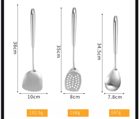 Ustensiles de cuisine en acier inoxydable 304, lot de 6 pièces, serveur de pâtes, cuillère à fente, spatule à soupe, louche à friture