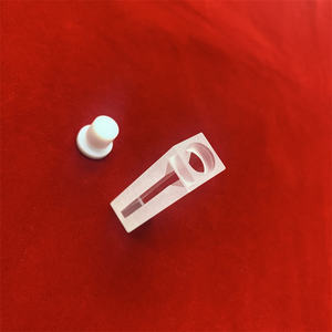 Cuvette aliran kuarsa sel kuarsa mikro 45mm * 12.5mm * 12.5mm harga bagus dengan pasir dinding buram dengan Stopper - Product Image 5