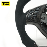 Volant en cuir suédé italien personnalisé TDD avec fibre de carbone pour BMW E46 M3 M5 E46 E39 X5 E53 Z3 E36