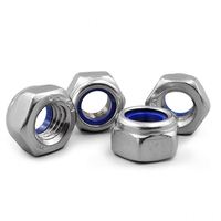 Écrous à insert nylon hexagonaux filetés à gauche M3-M16 en acier inoxydable 304 316 DIN 985, écrous de verrouillage Nylock