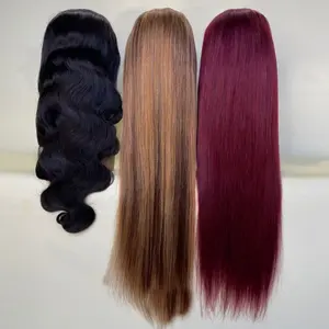 Parrucche di colore per le signore all'ingrosso 10 "-36" su misura lunghi capelli umani parrucche 100% alta qualità seta dritta senza colla parrucche con i capelli del bambino