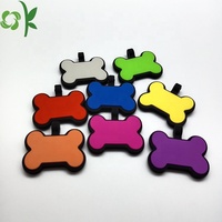 OKSILICONE individueller Hundenaufkleber Halskette Haustier leer silikon qr-Code Haustier-ID Hund-Namen-Tags Halsband für Gravur Anhänger Haustier-Aufkleber