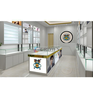 <strong>Yiree</strong> Premium Interior Design Optical Shop Metal Wood Carb Mdf Sunglasses Display Stand Showcase Cabinet OEM - Product Image 5