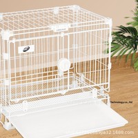 Cage d'intérieur carrée multifonctionnelle en fer respirant et pliable à plusieurs niveaux pour petits/moyens chiens et lapins - Toutes saisons