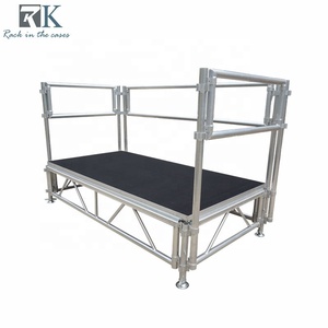 Escenario Portátil de Aluminio y Madera para Eventos de Boda, Conciertos Musicales, 1x2m, Plataforma de Escenario con Estructura de Truss - Product Image 1