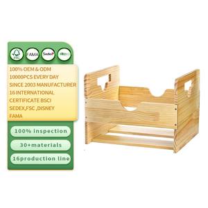 <span class=keywords><strong>Caisse</strong></span> en bois inachevée porte-disque en bois stocke jusqu'à 80 albums grande étagère d'album vinyle stockage Cube organisateur boîte - Product Image 1