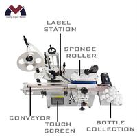 Applicateur automatique d'étiquettes de table pour étiqueteuse de bouteilles rondes en PET avec autocollant adhésif