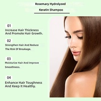 HOEGOA Vegan Rosemary Hydrolyzed Keratin Shampoo Berbasis Tumbuhan untuk Mengontrol Minyak, Menutrisi, Melembapkan, Memperbaiki, Menambah Volume, dan Menyegarkan