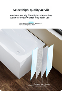 <span class=keywords><strong>Baignoire</strong></span> autoportante rectangulaire moderne Wayon en acrylique avec finition blanc brillant pour un luxe de forme carrée WWYG - Product Image 4