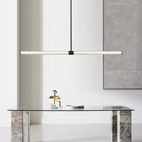 Lampe suspendue longue et moderne, abat-jour en verre, corps en aluminium, luminaire de salon, lustre linéaire LED, 3000K blanc chaud, 50000