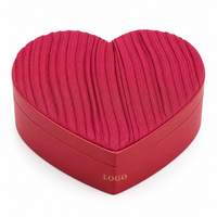 Boîte cadeau en cuir en forme de cœur personnalisée, couvercle en tissu plissé de luxe, intérieur en velours, emballage pour chocolats, bijoux, mariage, Saint-Valentin