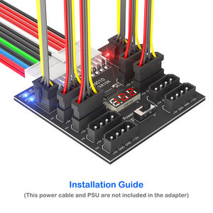 ATX PSU ブレークアウトボード 24ピン メス - 8 IDE/Molex 4ピン & <span class=keywords><strong>2</strong></span> PCIe 6ピン ハードディスクドライブ用 在庫あり - Product Image 4