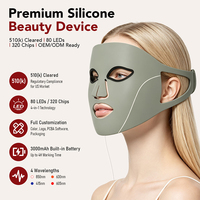 Masque facial LED, thérapie par lumière rouge, silicone flexible, 4 couleurs, 630 nm, 850 nm, portable, rechargeable, étiquette privée, OEM, ODM, appareil de beauté