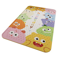 Tapis de douche antidérapant pour enfants, motif animalier de dessin animé, carré, résistant aux chutes, imperméable