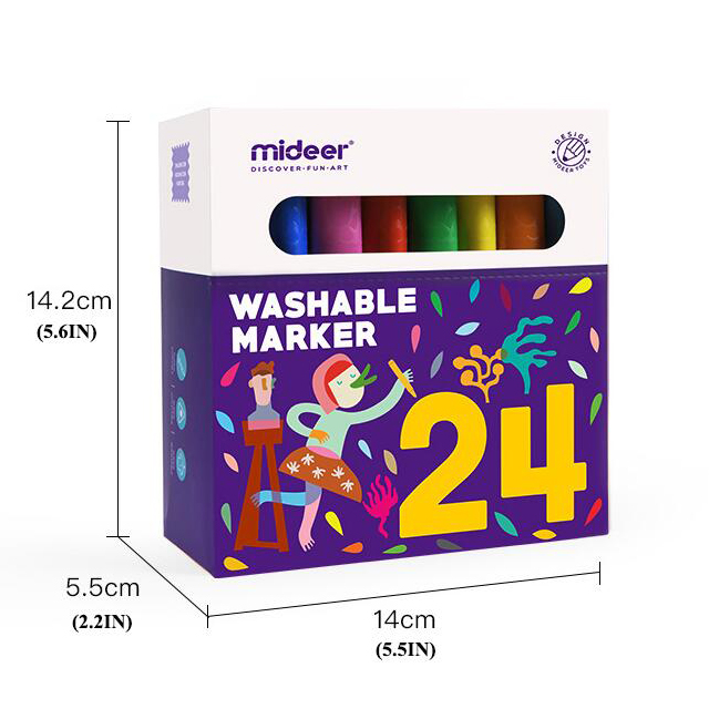 Kids Christmas gift nib brush washable supply 12/24/36/48PCS color children drawing painting watercolor art marker pen