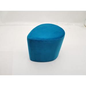 POUF DROP CM 45X38 H. 35 EN TISSU EFFET VELVET BLEU PÉTROLE - Product Image 1