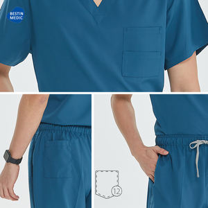 Uniformes médicaux livraison gratuite ensemble d'infirmière pyjamas chirurgicaux de médecin à étirement à quatre voies gommages d'allaitement de laboratoire pour hommes - Product Image 4