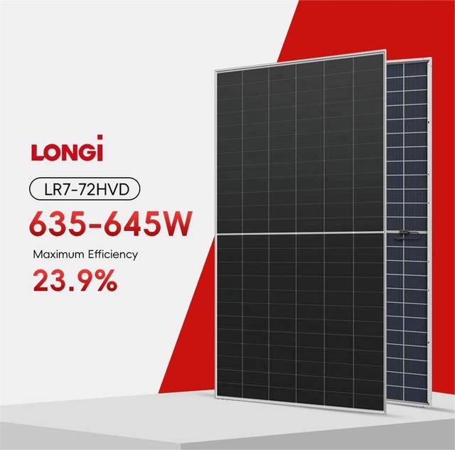 New Version Longi Hi-MO10 Bifacial Solar Panels 635W 640W 645W Module for Home Solar System