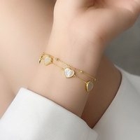 Pulsera de Moda para Mujer Dan Jewelry, Pulsera de Perlas con Corazón para Uso Diario, Regalo de Aniversario, Plata de Ley 925