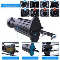 Support de téléphone de voiture antidérapant pour évent Design élégant Support de téléphone à une main avec prise sûre pour Smartphone