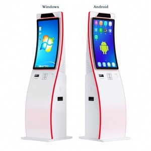 Kiosque en libre-service personnalisé en usine avec écran incurvé de 23,6/32 pouces, reconnaissance faciale et empreintes digitales, webcam, pour les halls publics, les métros et les magasins - Product Image 2