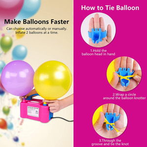 Pompa Elettrica Portatile a Doppio Ugello per <span class=keywords><strong>Palloncini</strong></span>, Rosso Rosa, 110V 600W, <span class=keywords><strong>Gonfiatore</strong></span> Elettrico per Decorazioni - Product Image 4