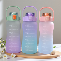 Gobelet à eau en plastique dégradé sans Bpa 1L/2L Bouteille d'eau de sport personnalisable avec logo personnalisé