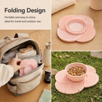 Tapis d'alimentation lente pour animaux de compagnie en silicone hexagonal, pliable, antidérapant, bol à lécher pour chien et chat pour l'alimentation en intérieur