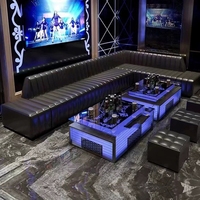 Banquette de restaurant en cuir synthétique sur mesure en forme de U & L pour boîtes de nuit, bars, hôtels-Ensemble de meubles de salon au design moderne