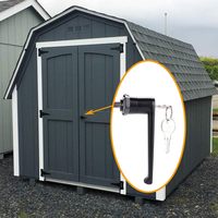 Kit de quincaillerie moderne pour portes de remise et fenêtres, en acier au carbone, avec poignée en L, verrous à barillet et charnières de porte de remise, installation facile