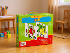 Rompecabezas de papel con alfabeto y frutas para niños de 2 a 4 años, juguete educativo con impresión a todo color y laminado mate - Product Image 2