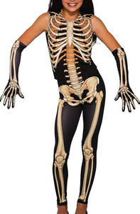 <span class=keywords><strong>Disfraz</strong></span> de <span class=keywords><strong>esqueleto</strong></span> de fiesta de Halloween directo de fábrica para mujeres y niñas incluye vestido - Product Image 6
