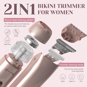 Tondeuse bikini double tête 2 en 1 <span class=keywords><strong>pour</strong></span> femmes, étanche IPX7, rasoir électrique <span class=keywords><strong>pour</strong></span> femmes, appareil d'épilation <span class=keywords><strong>pour</strong></span> usage domestique - Product Image 3