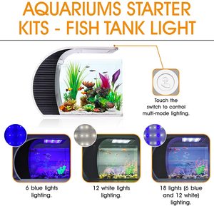 ハイガー <span class=keywords><strong>5</strong></span>ガロン水槽スターター、3.2W水槽ライトと5Wウォーターポンプ付き - Product Image 4