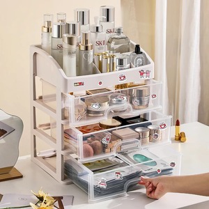 Cosmetic <b>Storage</b> <b>Drawer</b> Organizer <b>Plastic</b> 10-20L Cute Makeup Desk <b>Storage</b> Shelf For Bedroom Dormitory - Product Image 2