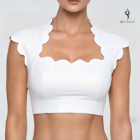 Set Olahraga Wanita Desain Rompi Kerah Kotak, Bahan Bernapas, Push-up, untuk Gym dan Fitness, Ropa Conjunto De Yoga Mujer
