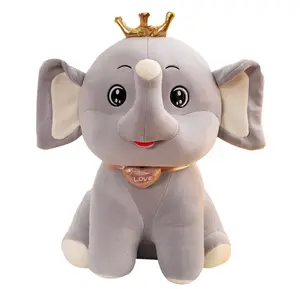 Elefante de peluche personalizado para bebé, juguete de elefante de peluche con orejas grandes